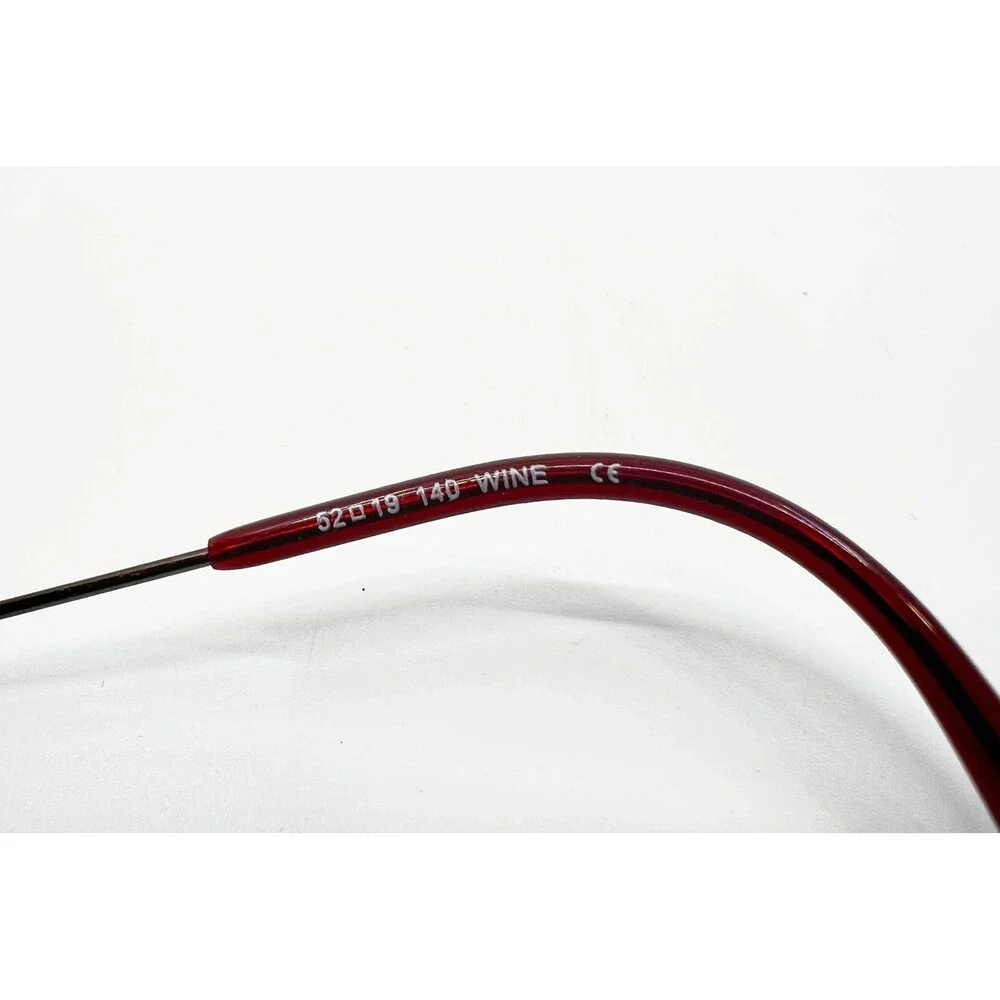 MA T 513 Eyeglass Frames Women Wine Red Oval Semi-Rimless 52-19-140
